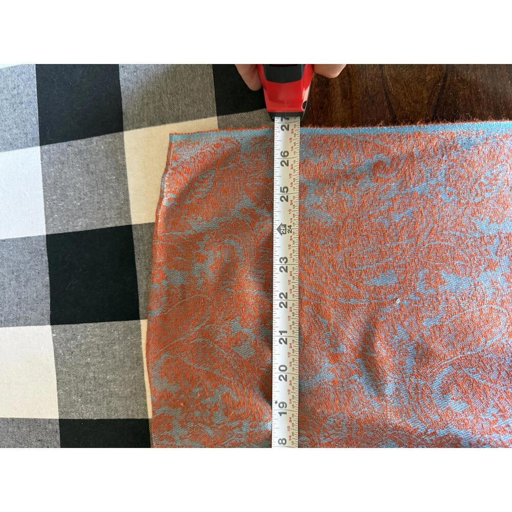 Orange And Turquoise Paisley Patterned Scarf With… - image 5